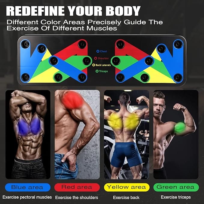 Push Up Board 9 in 1 Home Workout Equipment Multi-Functional Pushup Bar System Fitness Floor Chest Muscle Exercise Professional Equipment Burn Fat Strength Training Arm