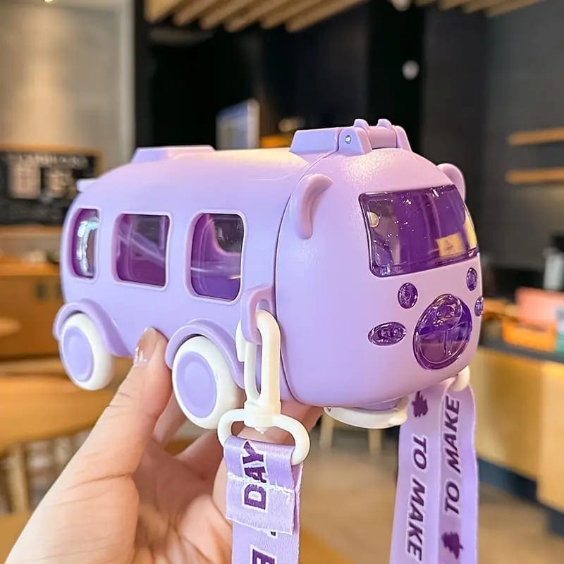 Children's Cartoon Car Water Cup – Anti-Drop, Leak-Proof, Portable Straw Bottle for School