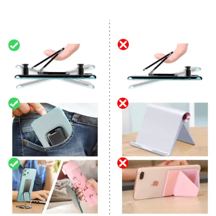ADJUSTABLE FOLDABLE MULTI ANGLE 3 PARTS METAL MOBILE HOLDER ROTATING CELL PHONE STAND