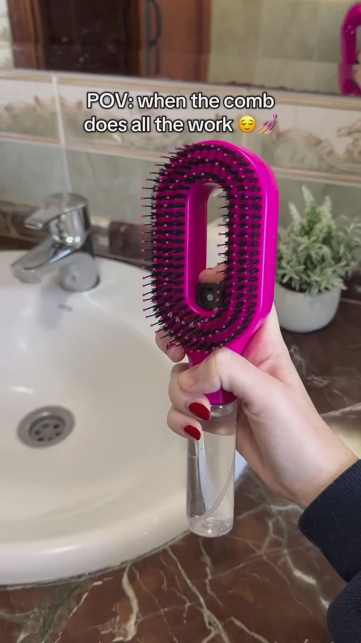 Spray hair brush