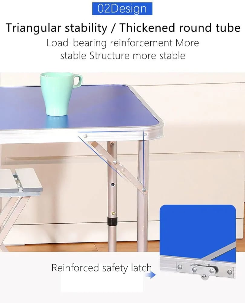 Folding adjustable table