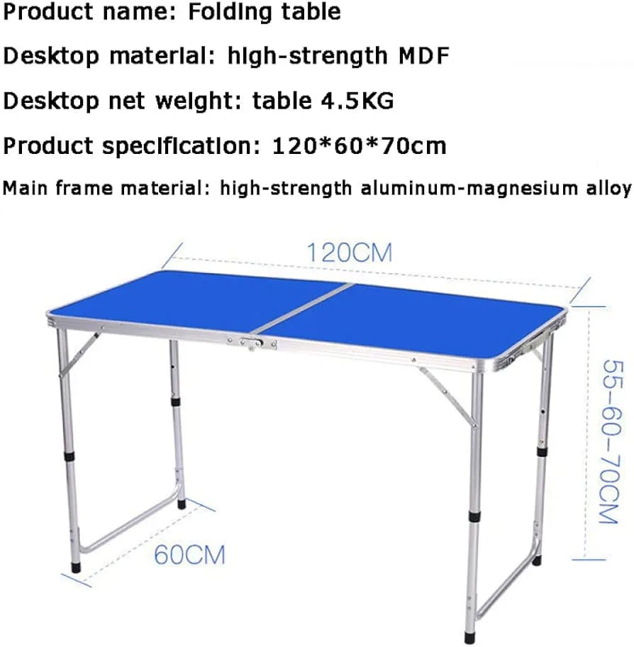 Folding adjustable table