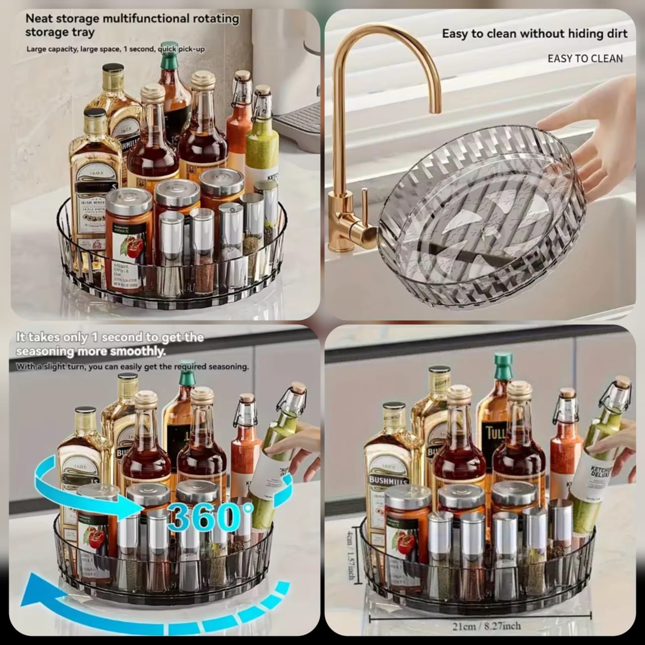 360° Acrylic Rotating Spice Tray