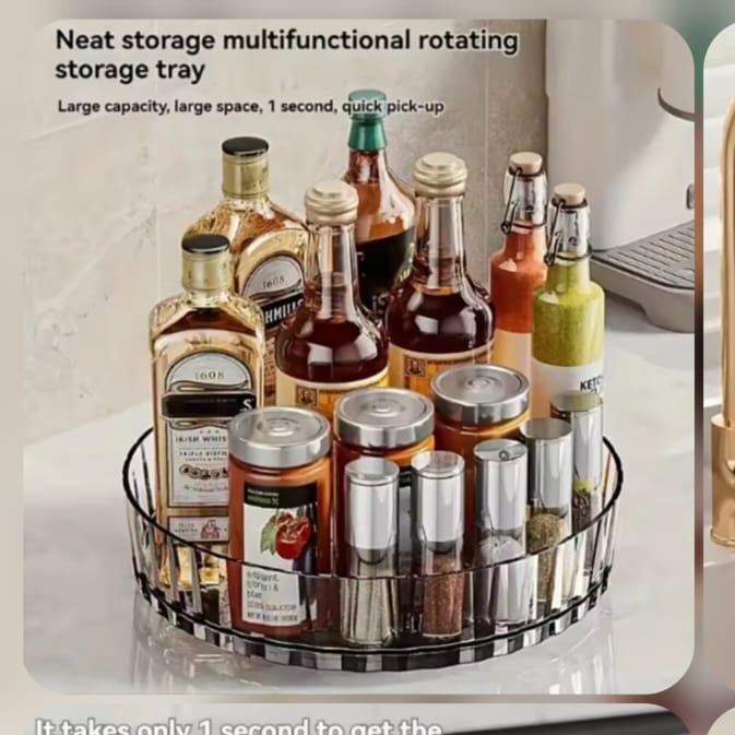 360° Acrylic Rotating Spice Tray