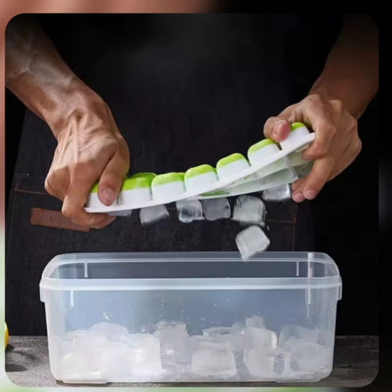 14 Grid Ice Cube Tray With Lid