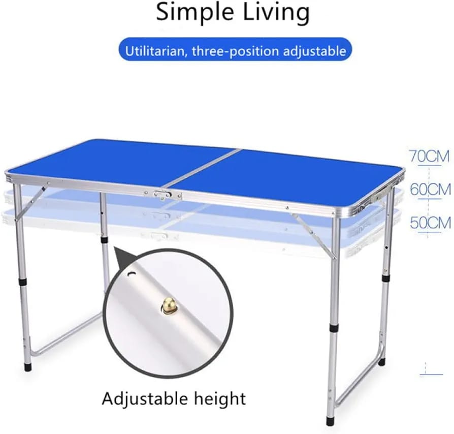 Folding adjustable table