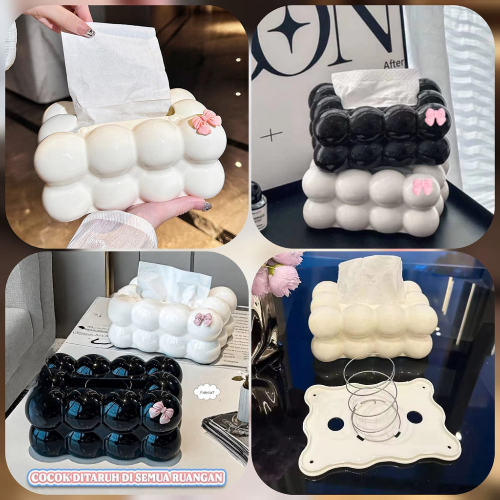 Bubble bow tissue box