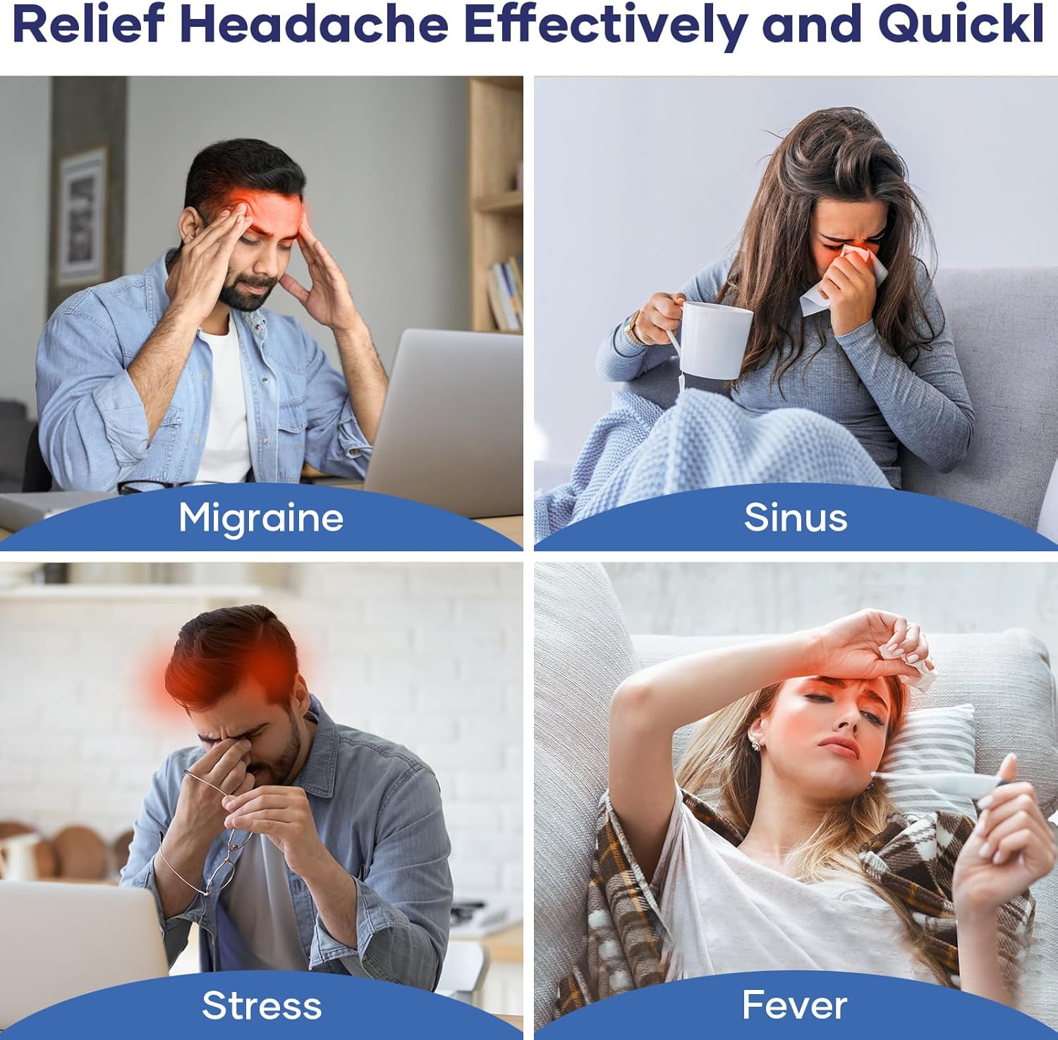 Migraine Relief Cap With Box - Instant Headache Relief Hat Reusable Gel Cap