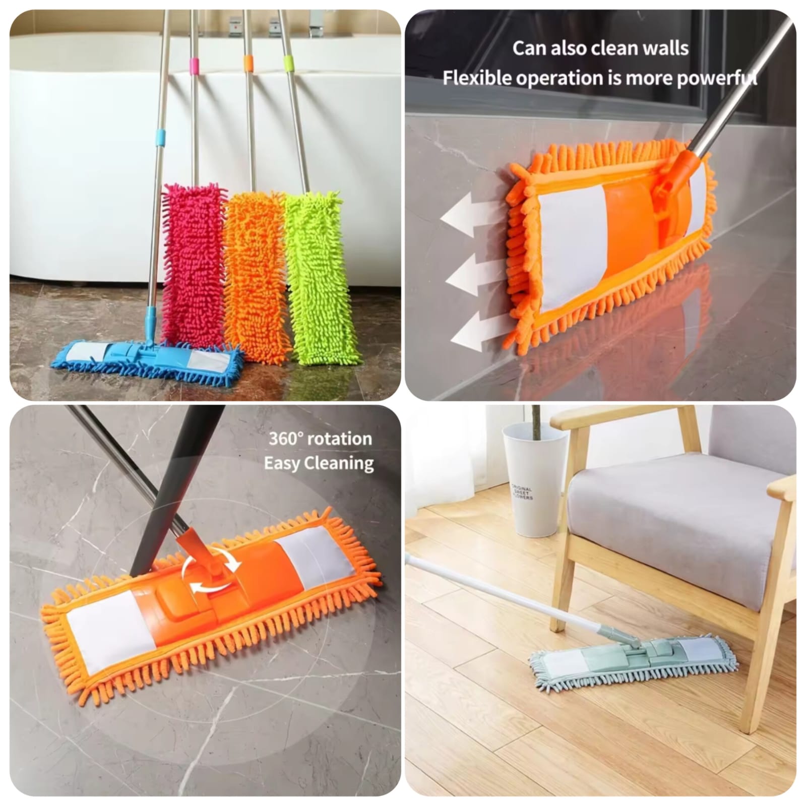 Microfiber flat mop