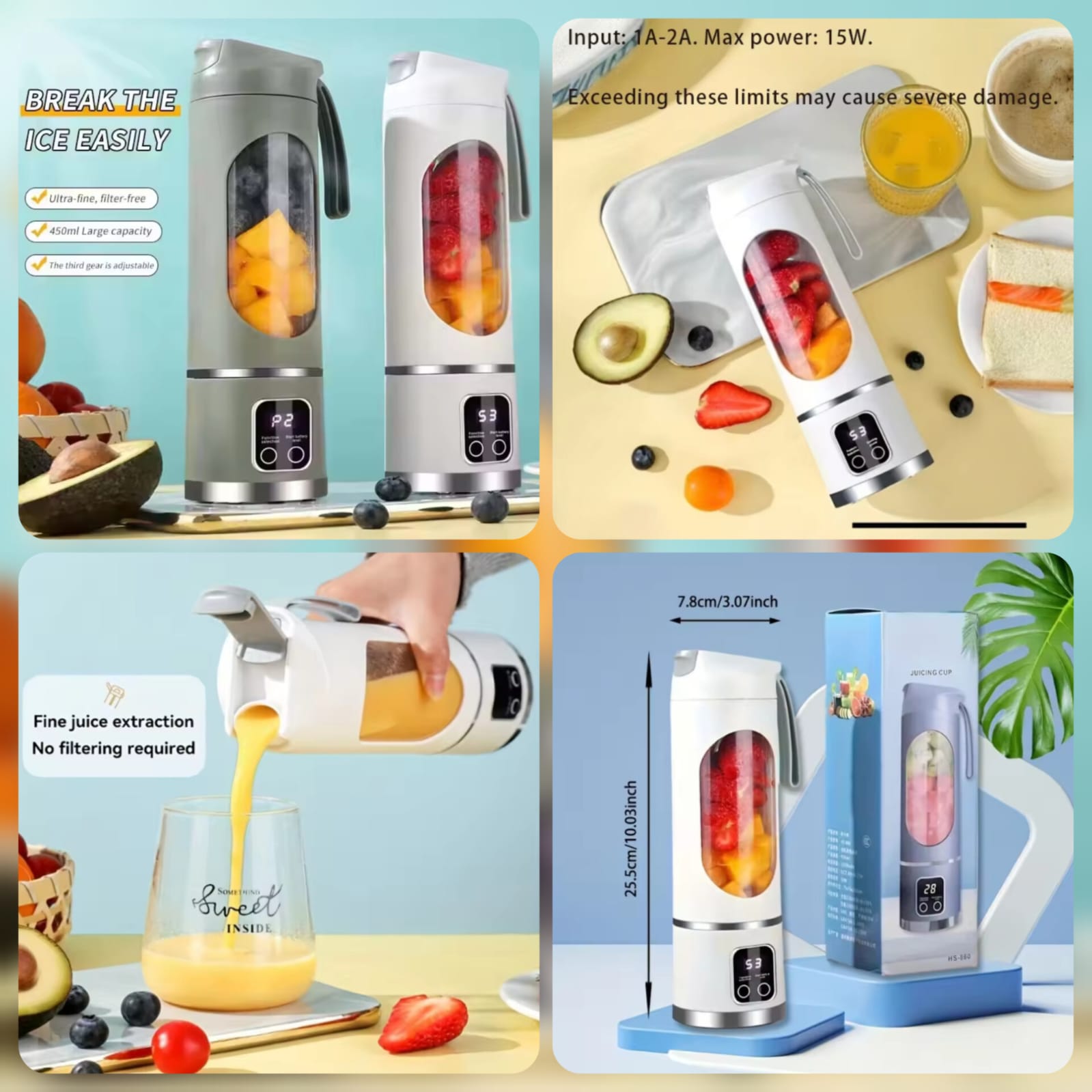 Portable juicing cup
