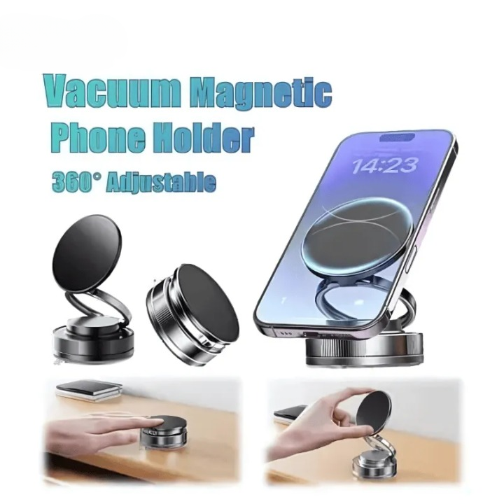 360° Folding Magnetic Phone Holder with Vacuum Suction