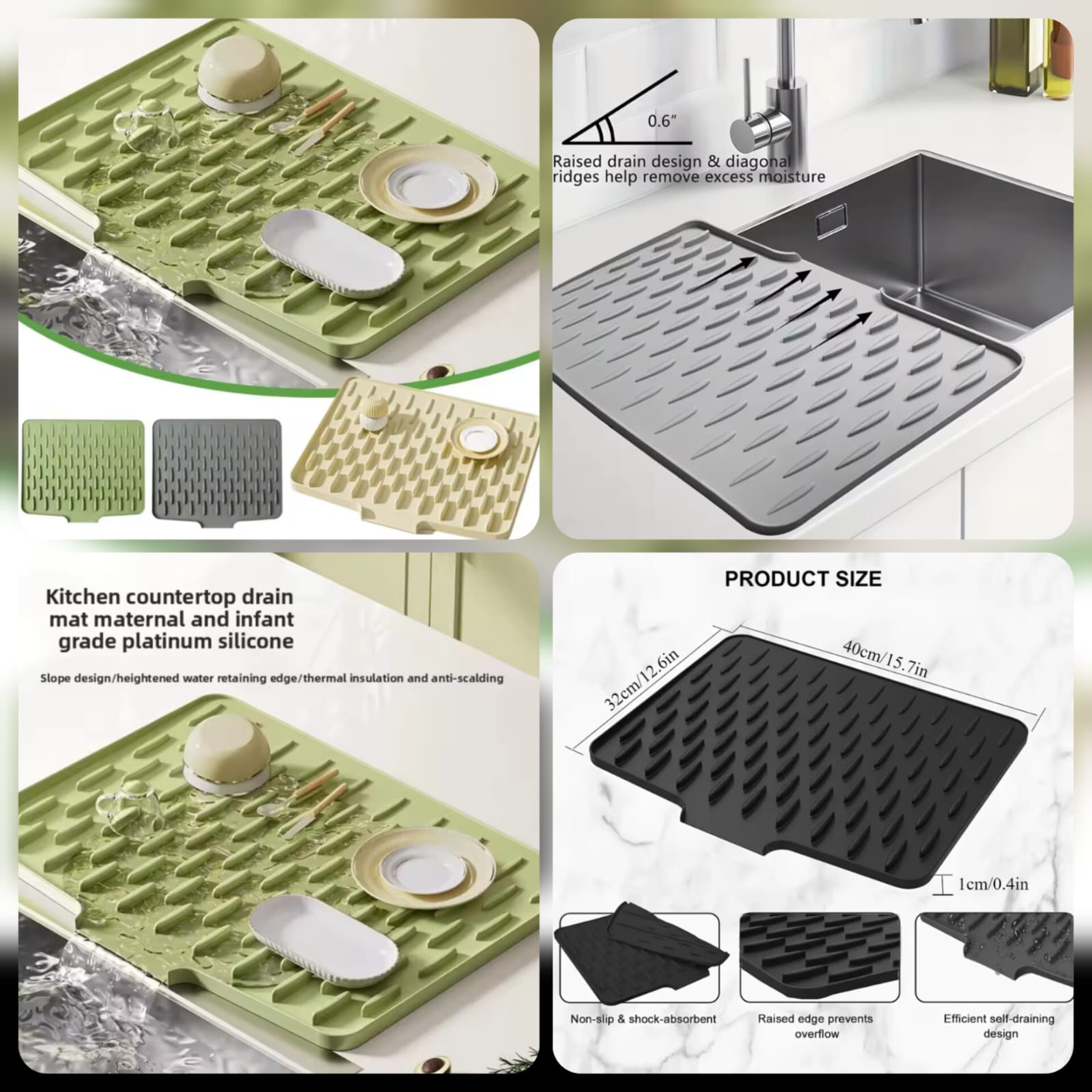 Anti slip drain mat