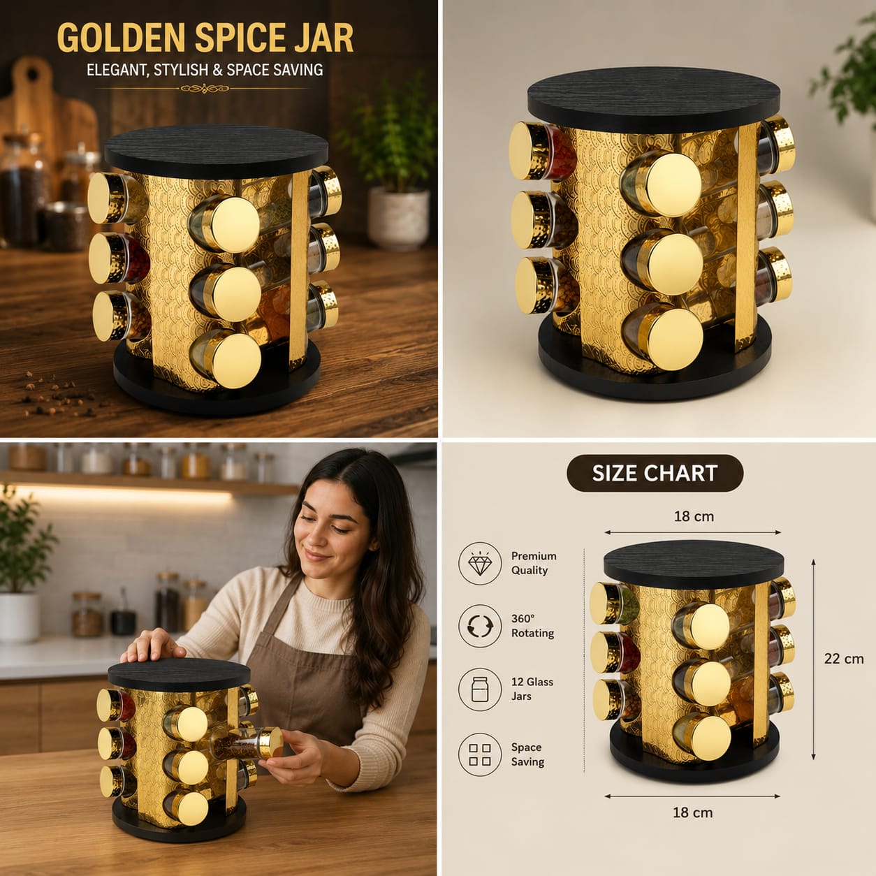 Stainless Steel Revolving Spice shelf