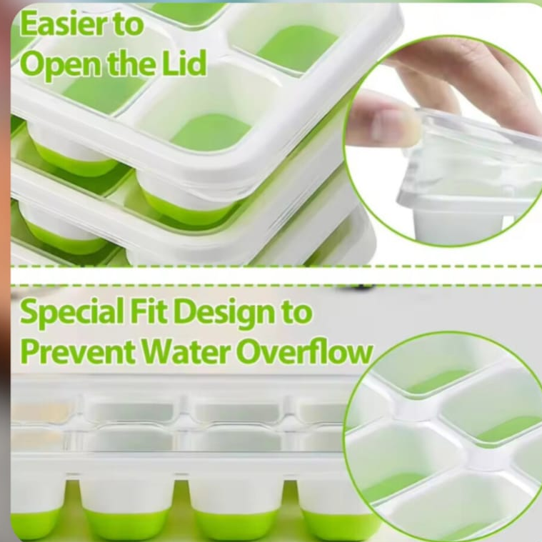 14 Grid Ice Cube Tray With Lid