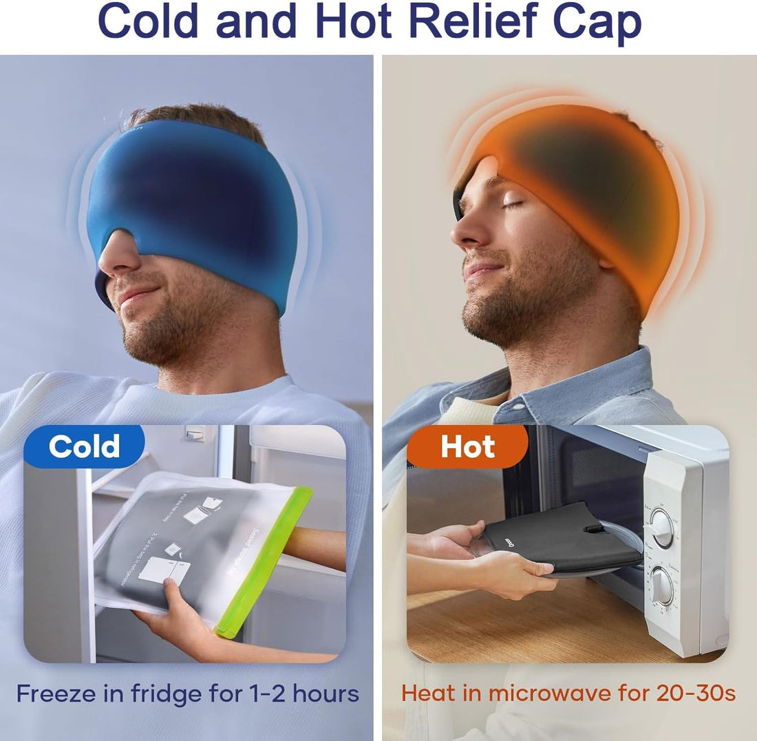 Migraine Relief Cap With Box - Instant Headache Relief Hat Reusable Gel Cap