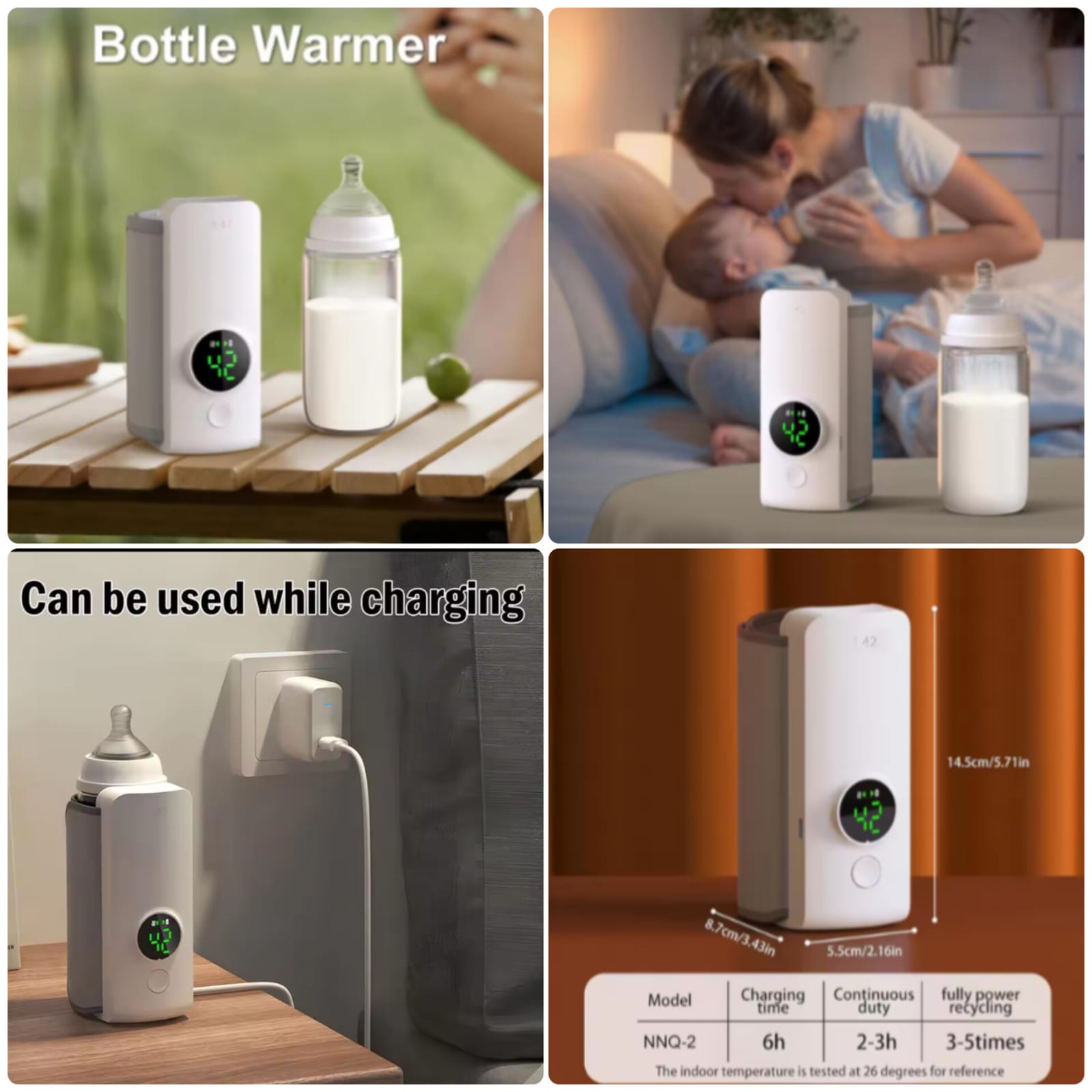 Portable Rechargeable Baby Bottle Warmer | Fast 1-Min Heating