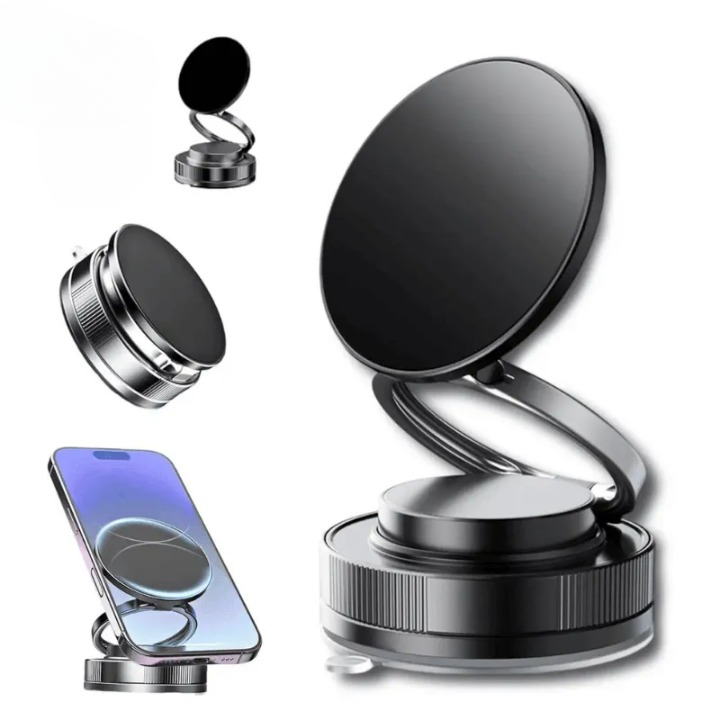 360° Folding Magnetic Phone Holder with Vacuum Suction