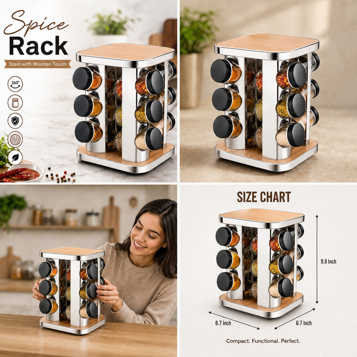 Stainless Steel Revolving Spice shelf