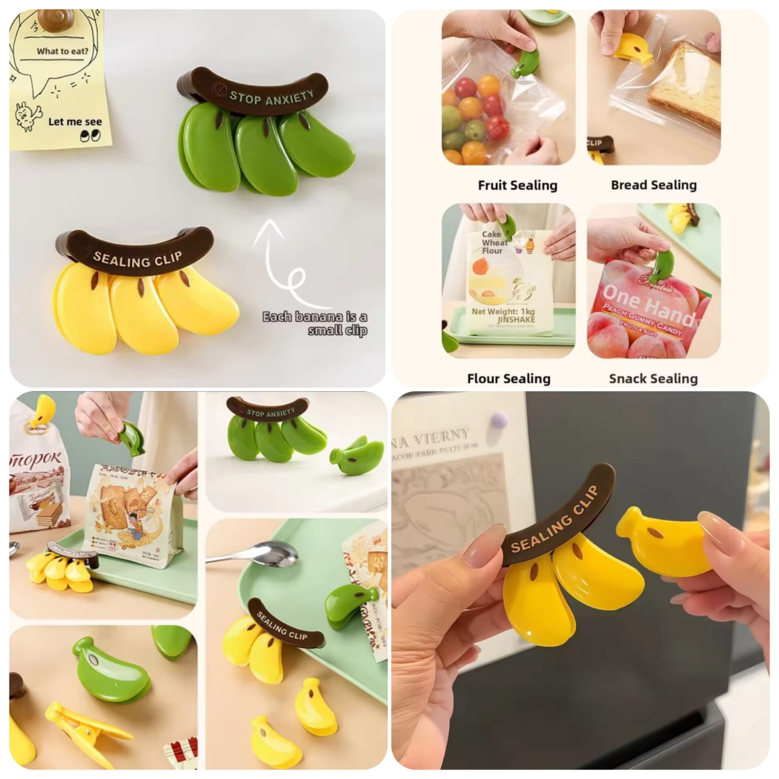Magnetic banana sealing clip