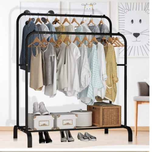 *Double Pole Metal Cloth Stand