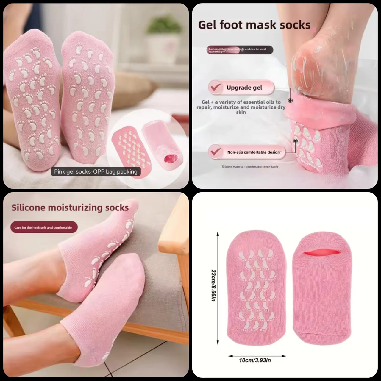 Silicon moisturizing socks