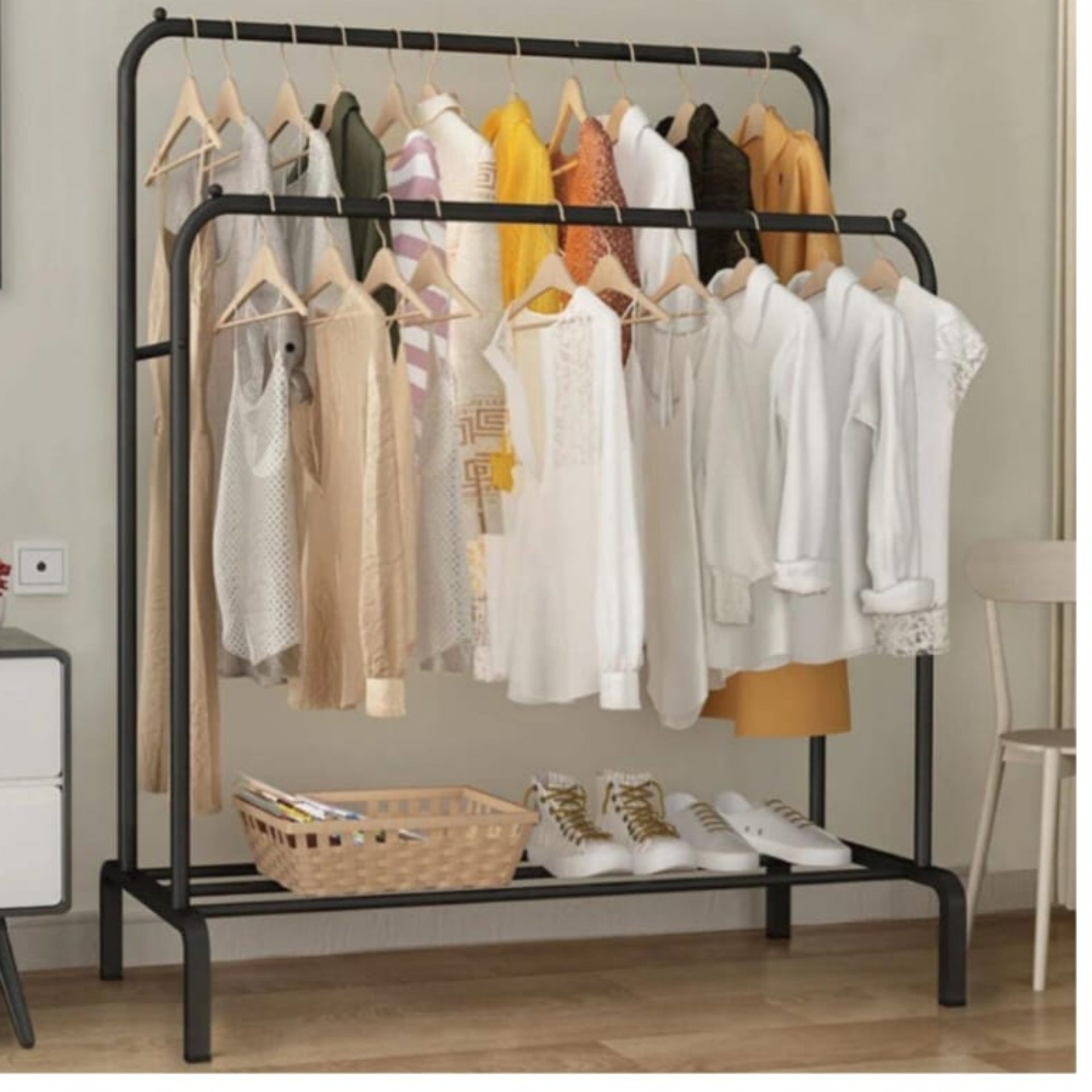 *Double Pole Metal Cloth Stand