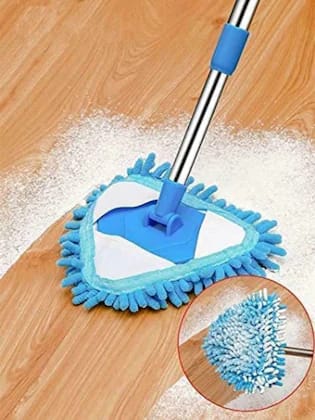 Triangle rotatable microfiber mop