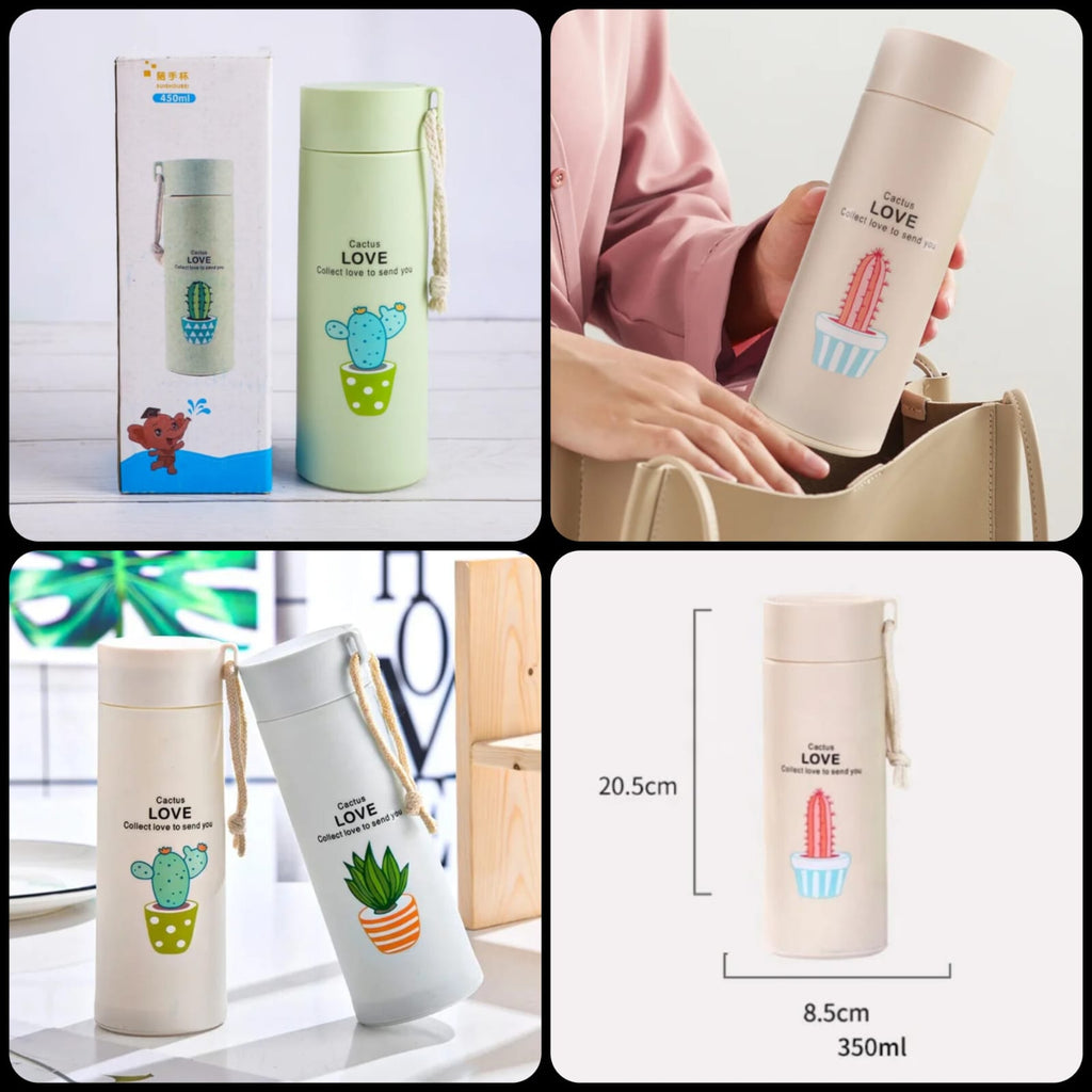 Cute Cactus Glass Bottle