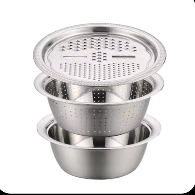 *Multifunctional Stainless Steel Colander with Grater